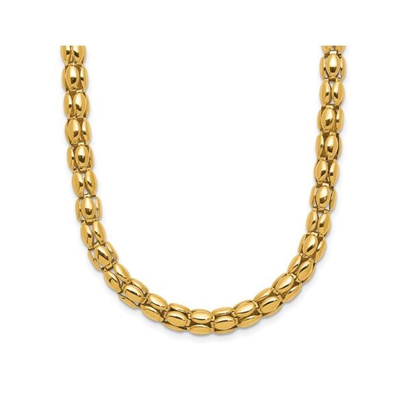 Gem & Harmony Jewelry - 14K Yellow Gold Polished Popcorn Mesh Necklace (18 inches)